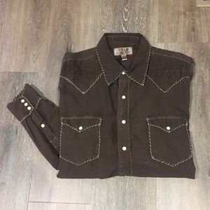 Ryan Michael Men’s Large Western style Brown shirt